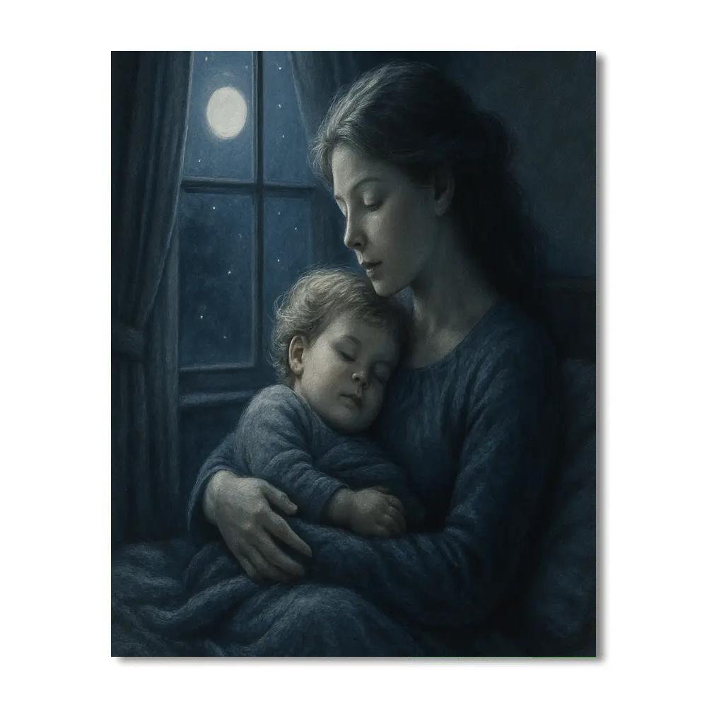 Moonlight Bedtime Embrace DIY paint by numbers