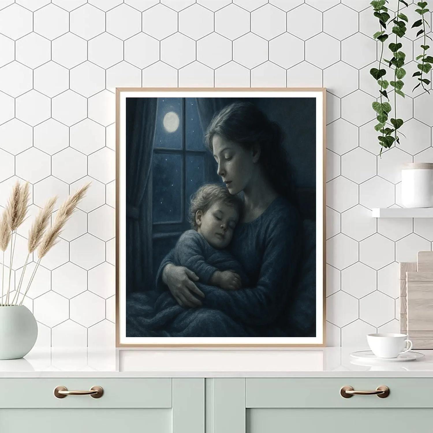 Moonlight Bedtime Embrace DIY paint by numbers