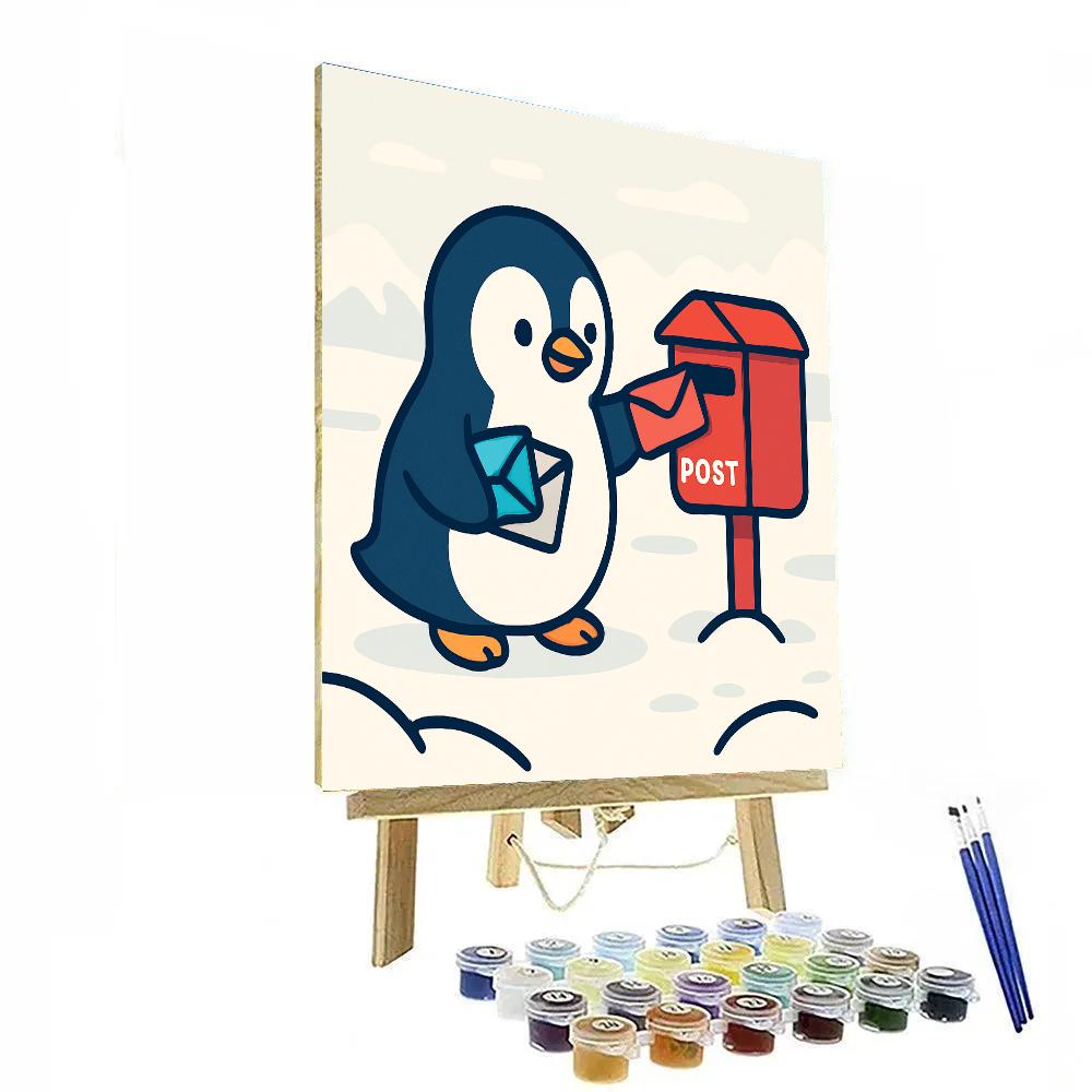 Penguin Polar Post Office Paint by numbers art