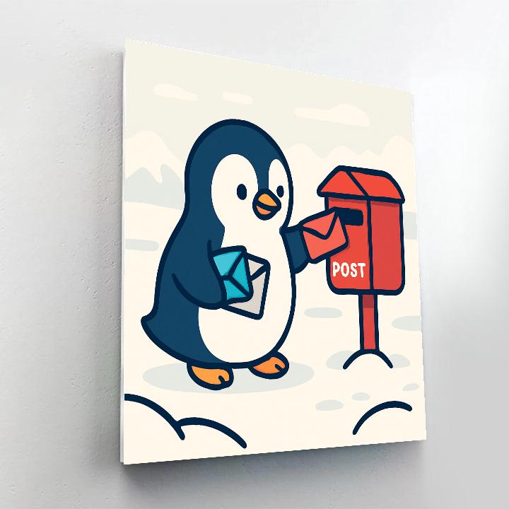Penguin Polar Post Office Paint by numbers art