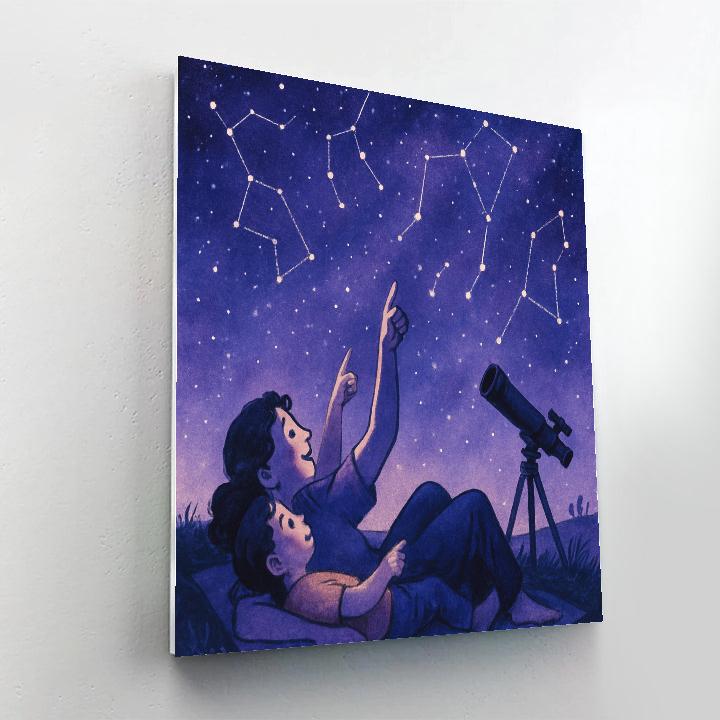 Stargazing Storytime Painting by numbers kit