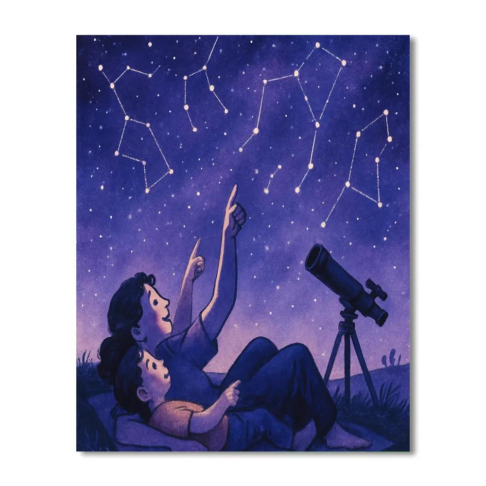Stargazing Storytime Painting by numbers kit