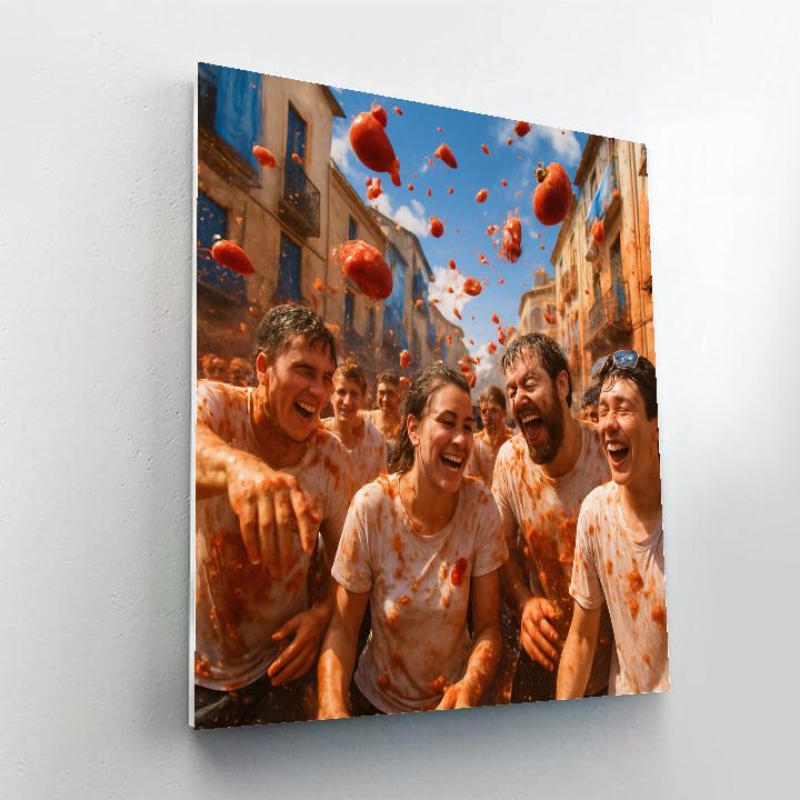 La Tomatina Festival DIY paint by numbers