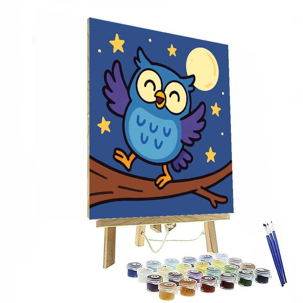 Dancing Moonlight Owl DIY paint by numbers
