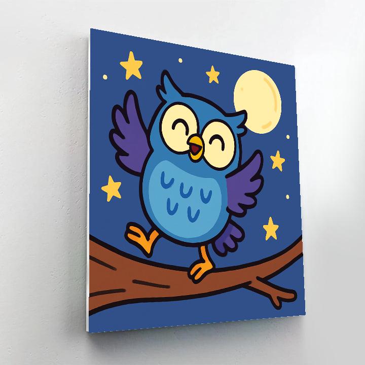 Dancing Moonlight Owl DIY paint by numbers