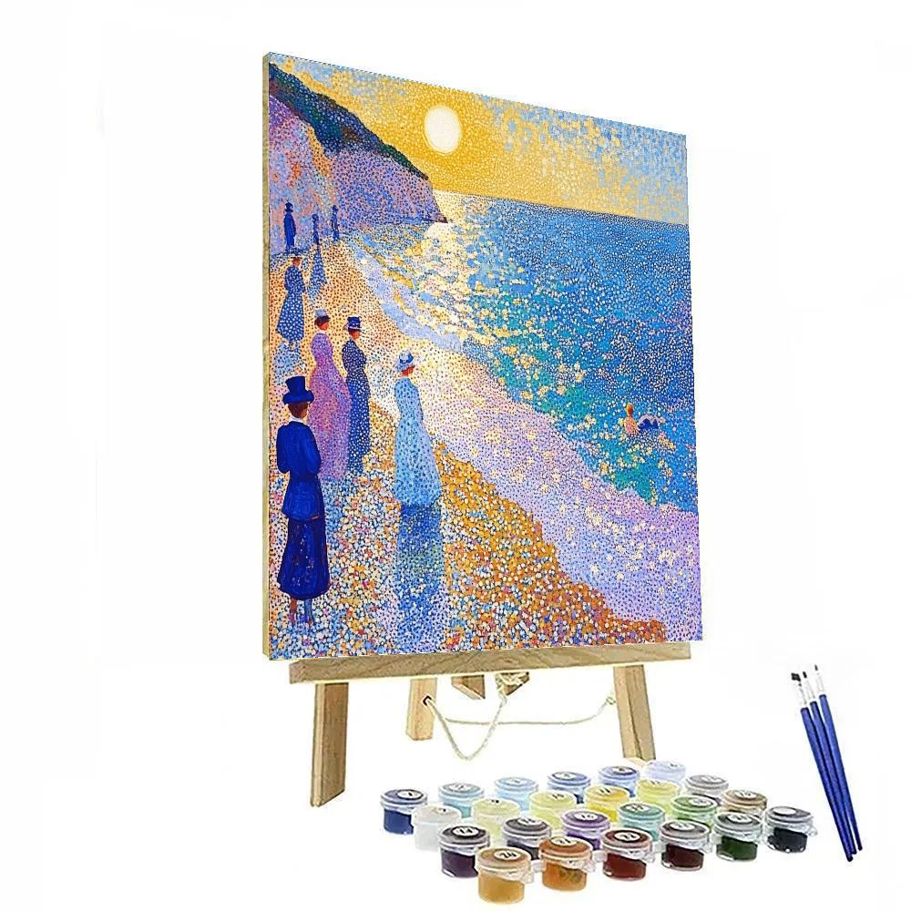 Seurat Inspired Pointillist Beach Scene painting number kit
