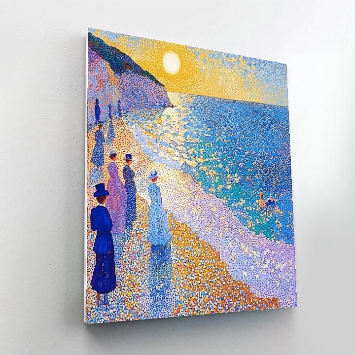 Seurat Inspired Pointillist Beach Scene painting number kit