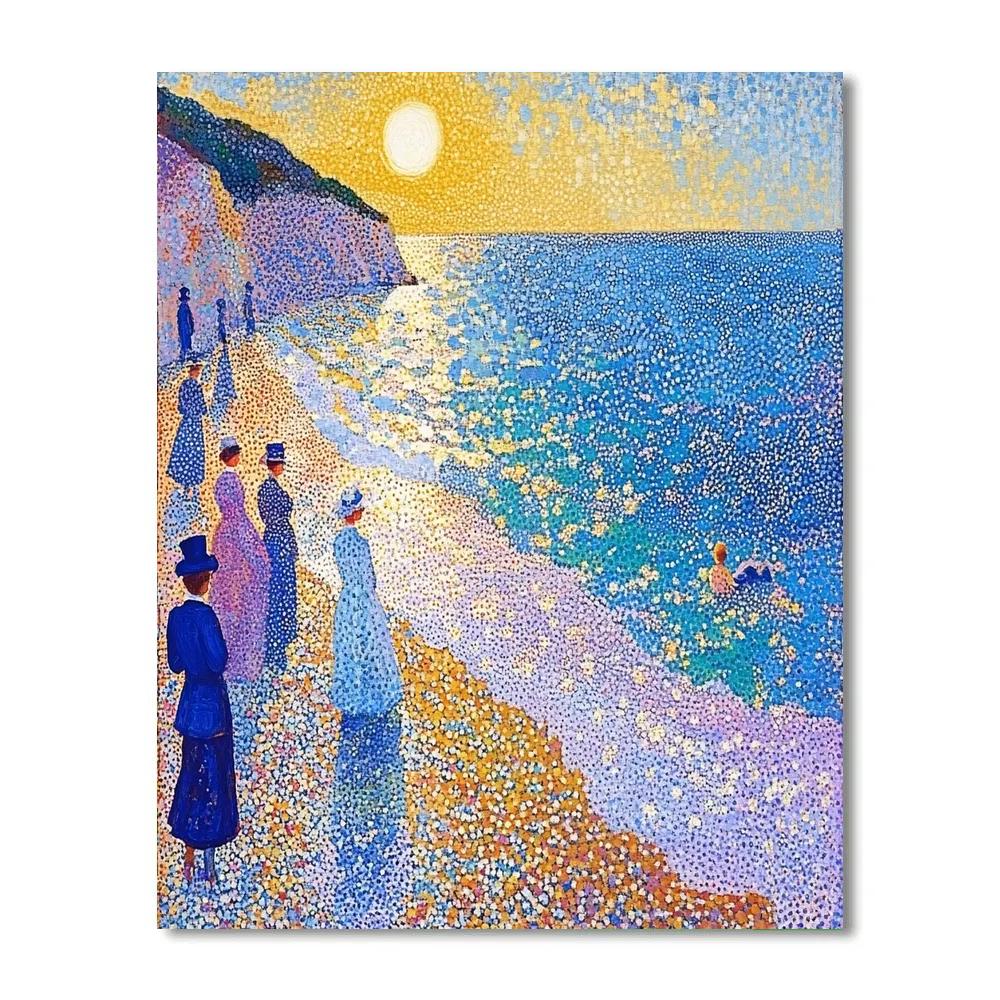 Seurat Inspired Pointillist Beach Scene painting number kit