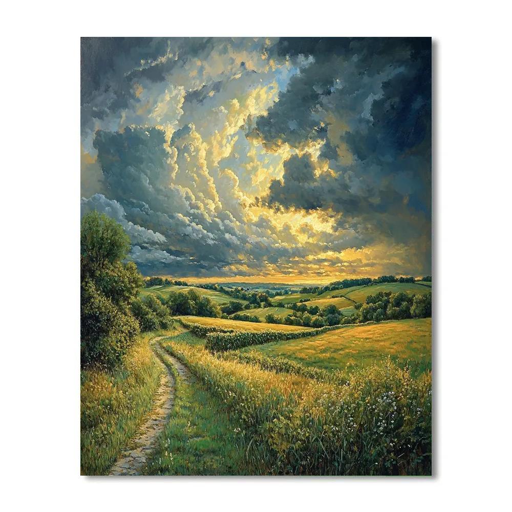 John Constable Inspired Storm Over Countryside painting number kit