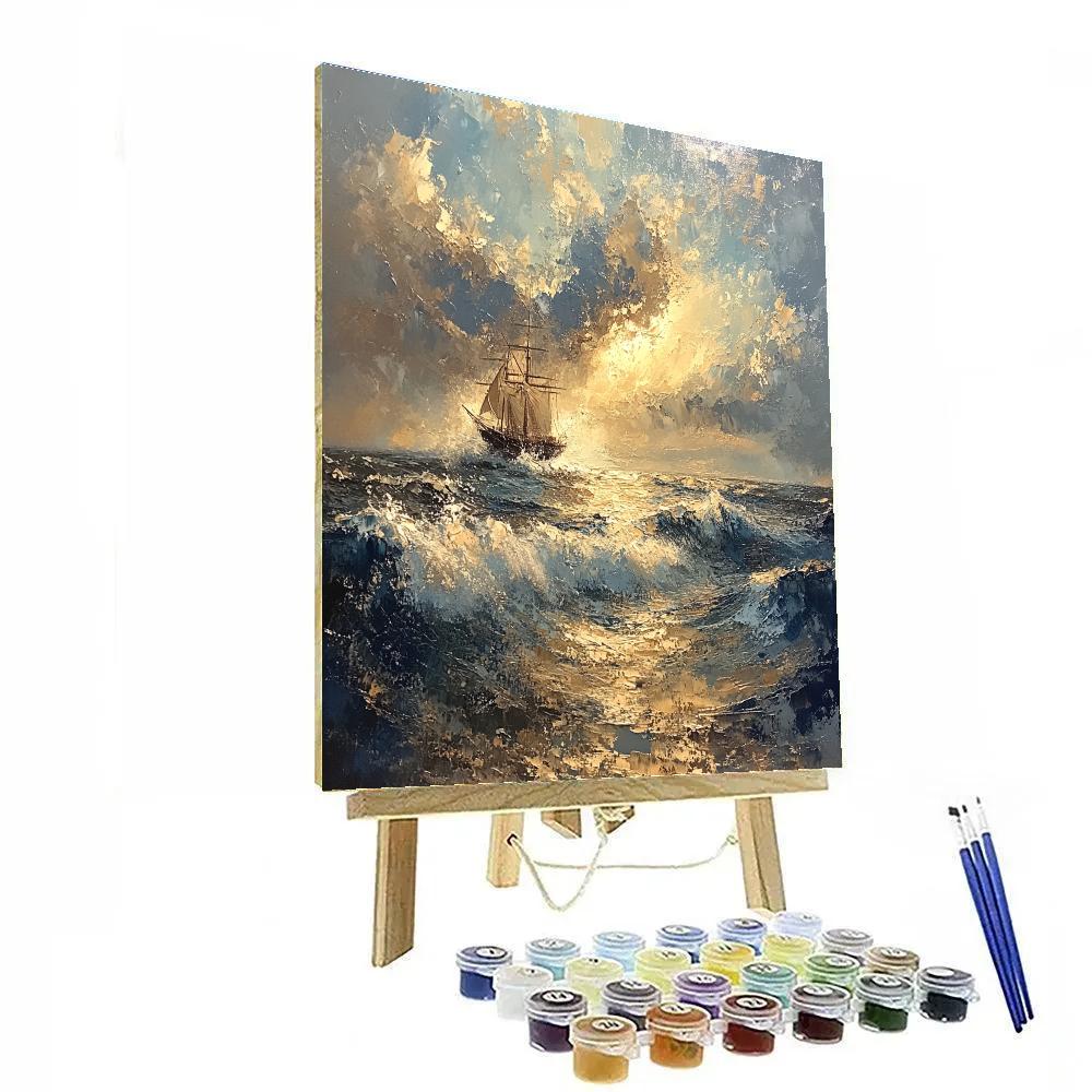 Turner Inspired Tempest At Sea paint by number