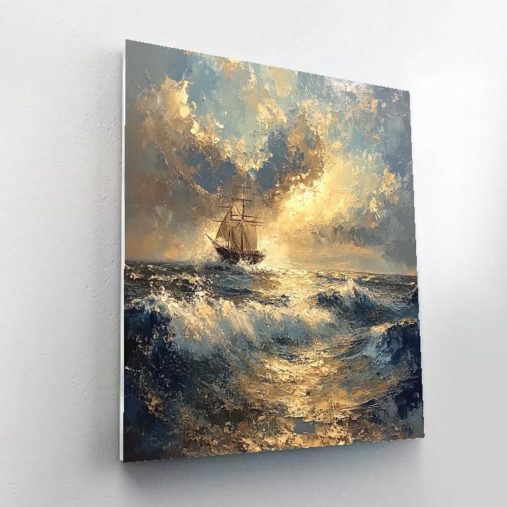 Turner Inspired Tempest At Sea paint by number