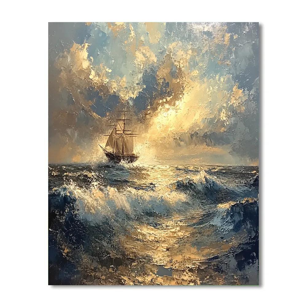Turner Inspired Tempest At Sea paint by number