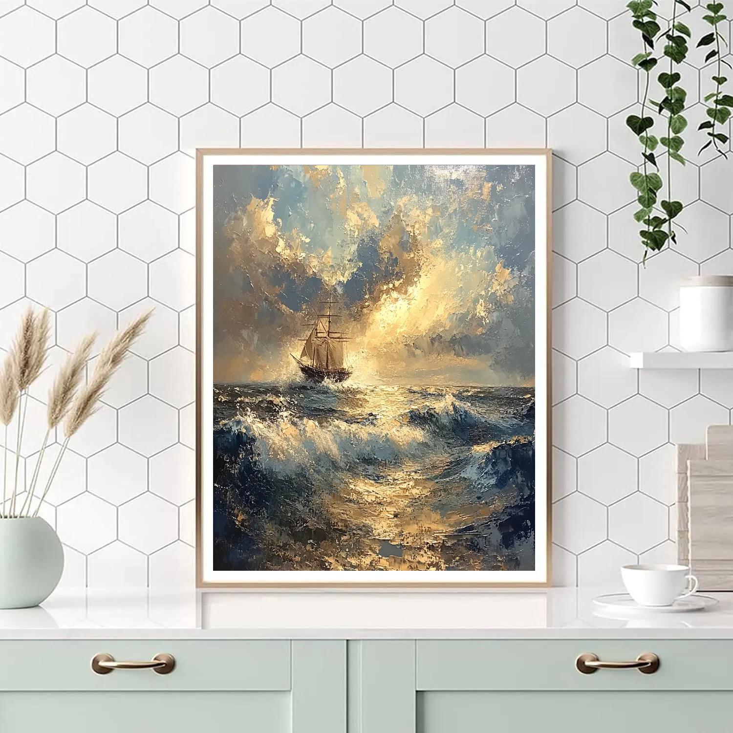 Turner Inspired Tempest At Sea paint by number