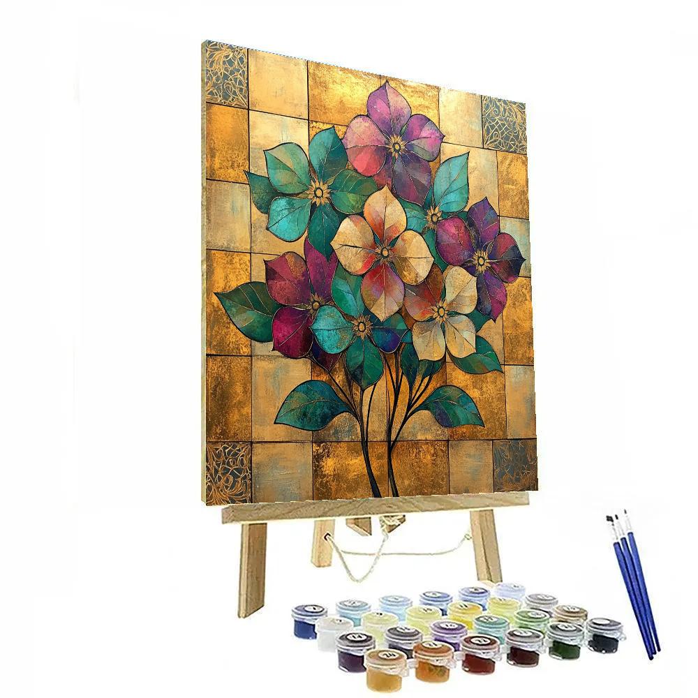 Gustav Klimt Inspired Floral Still Life paint by numbers