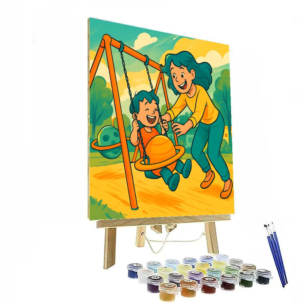 Planetary Playground Swing DIY paint by numbers