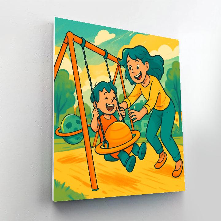 Planetary Playground Swing DIY paint by numbers