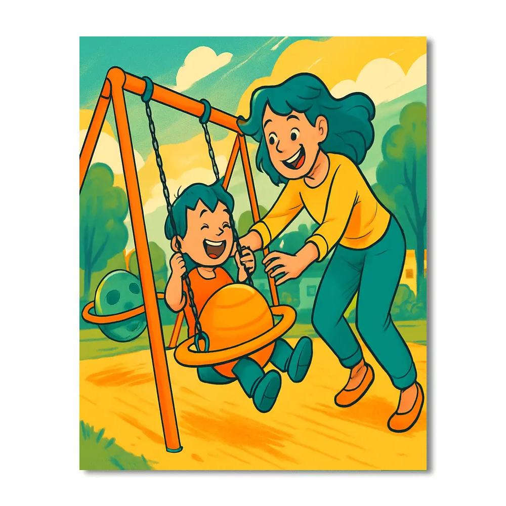 Planetary Playground Swing DIY paint by numbers