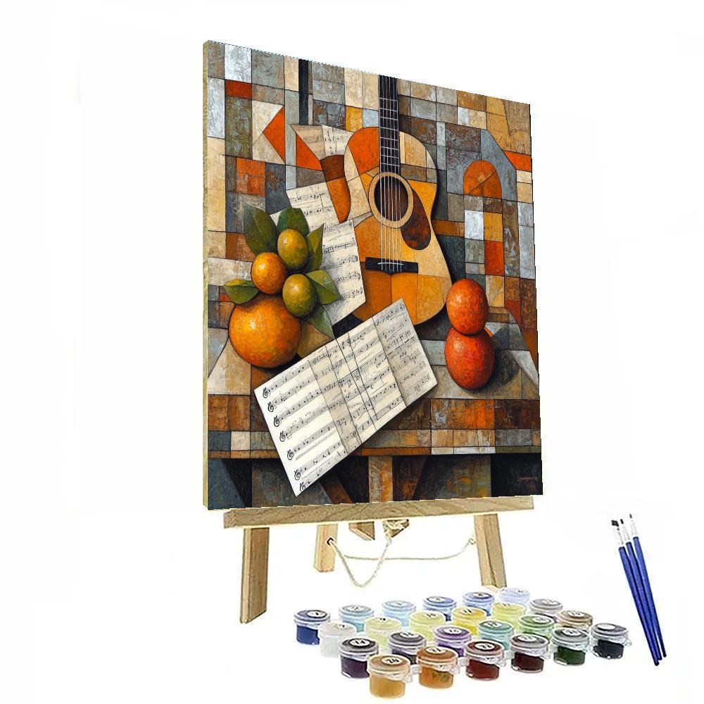 Pablo Picasso Inspired Still Life With Guitar Number painting