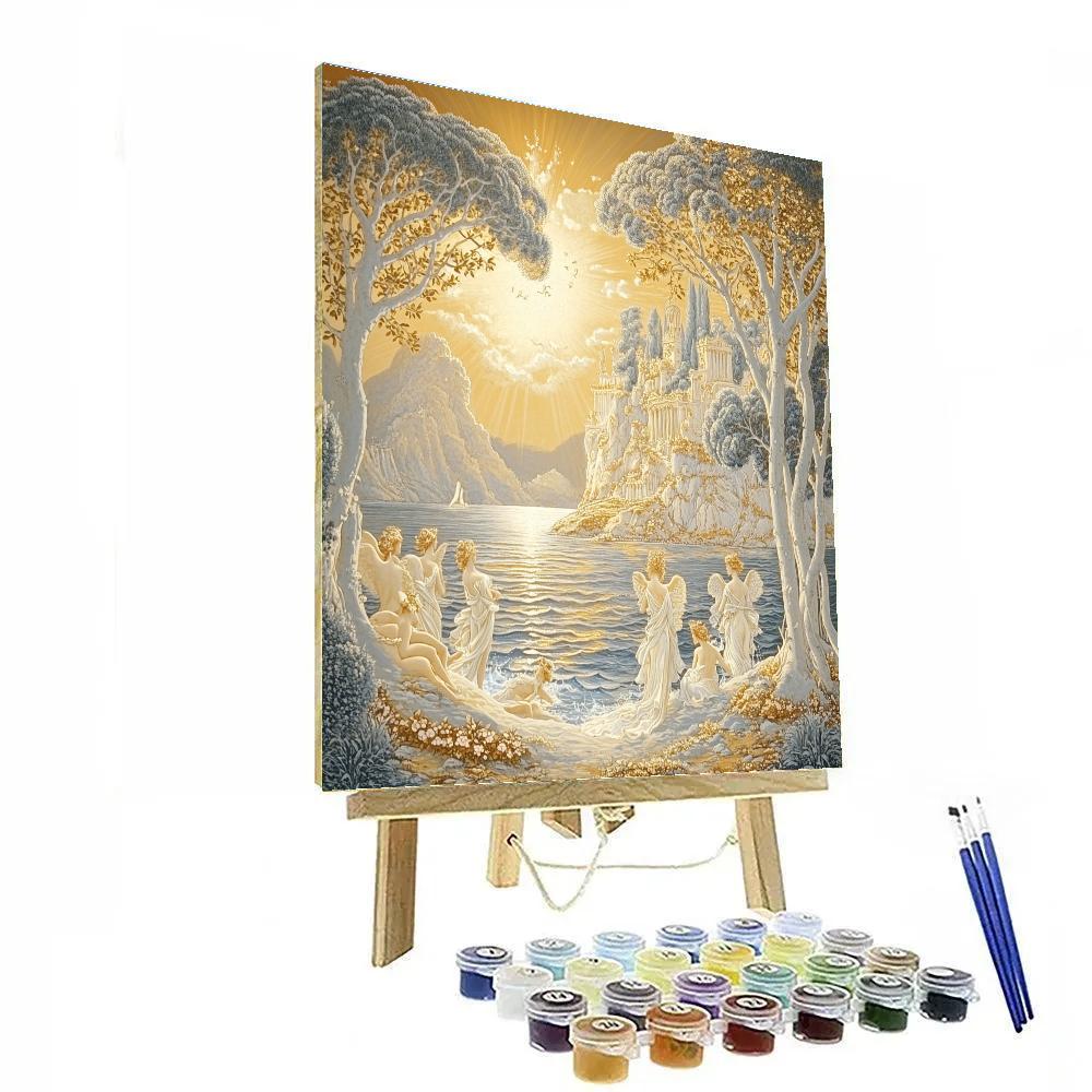 Botticelli Inspired Mythic Coast paint by numbers