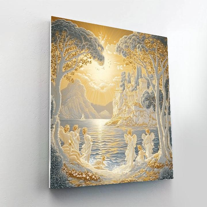 Botticelli Inspired Mythic Coast paint by numbers