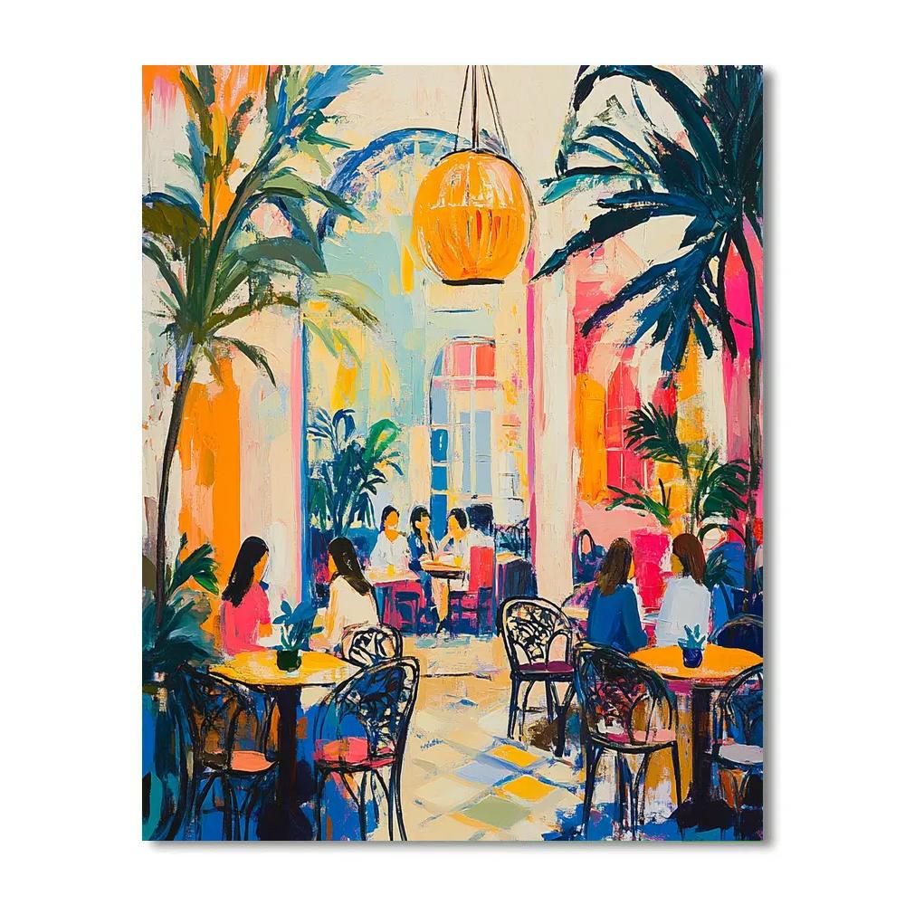 Matisse Inspired Colorful Cafe painting number kit