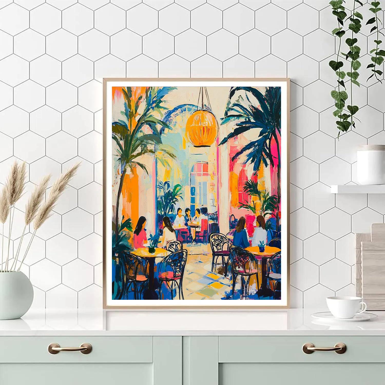 Matisse Inspired Colorful Cafe painting number kit