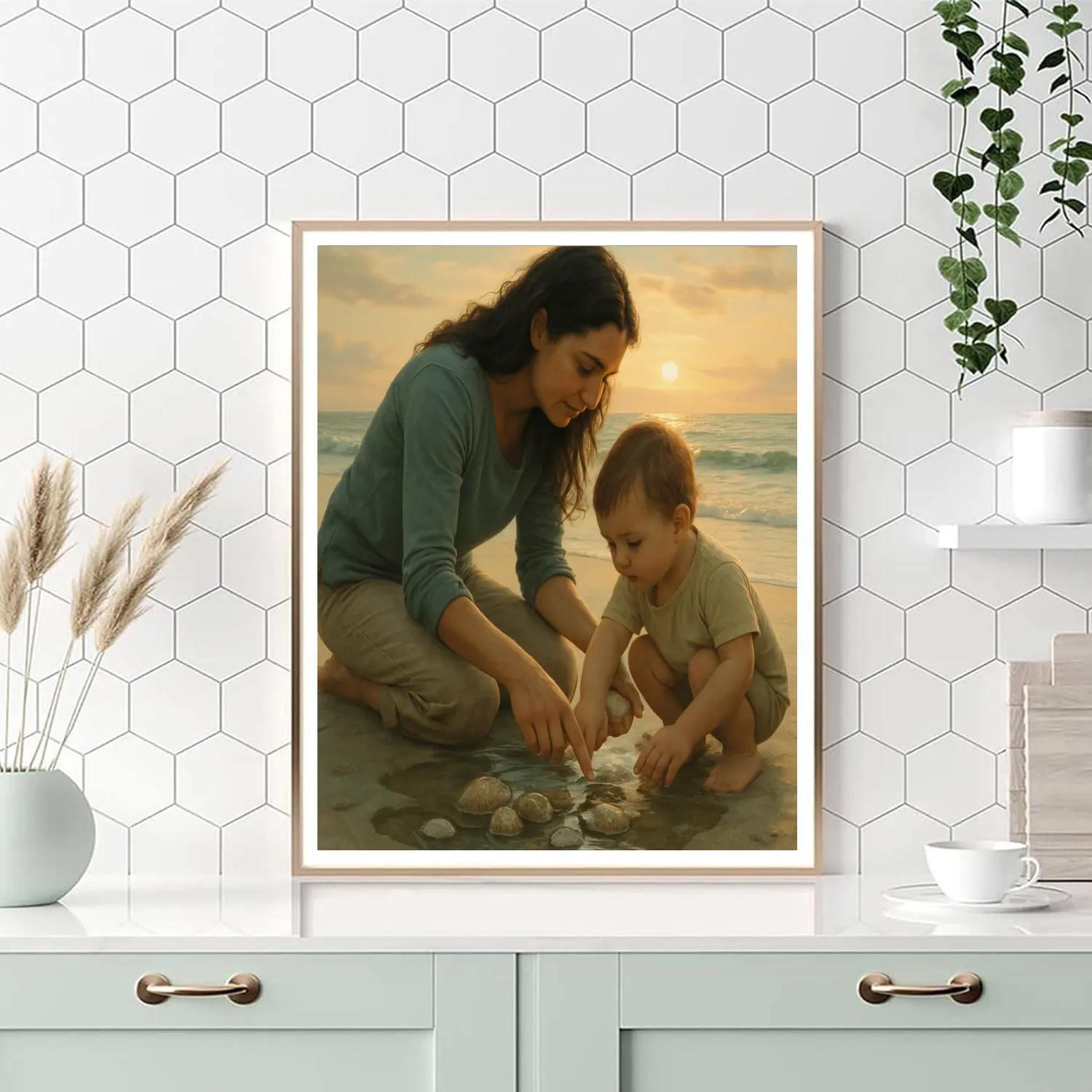 Tidal Teaching By The Sea Number painting