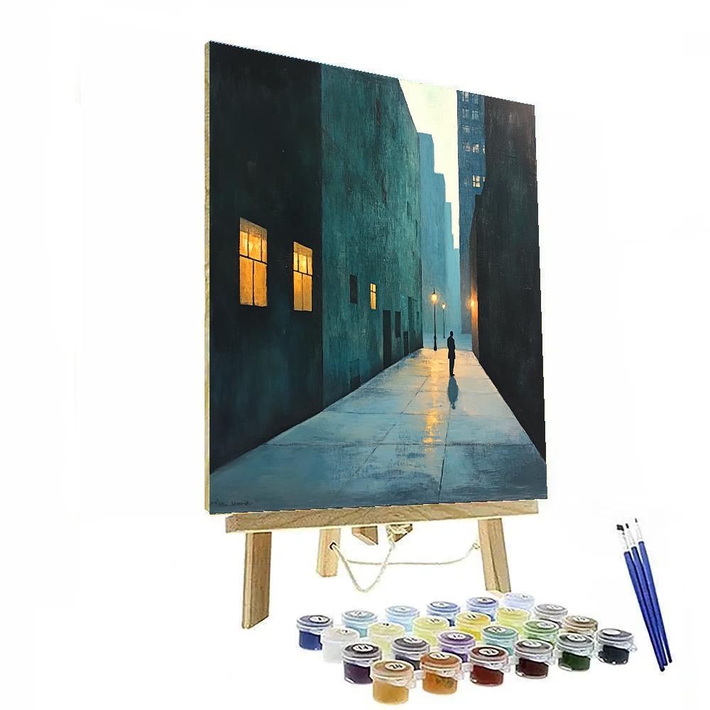 Edward Hopper Inspired Empty Street At Dusk Numbered painting kits