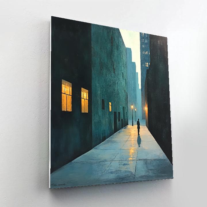 Edward Hopper Inspired Empty Street At Dusk Numbered painting kits