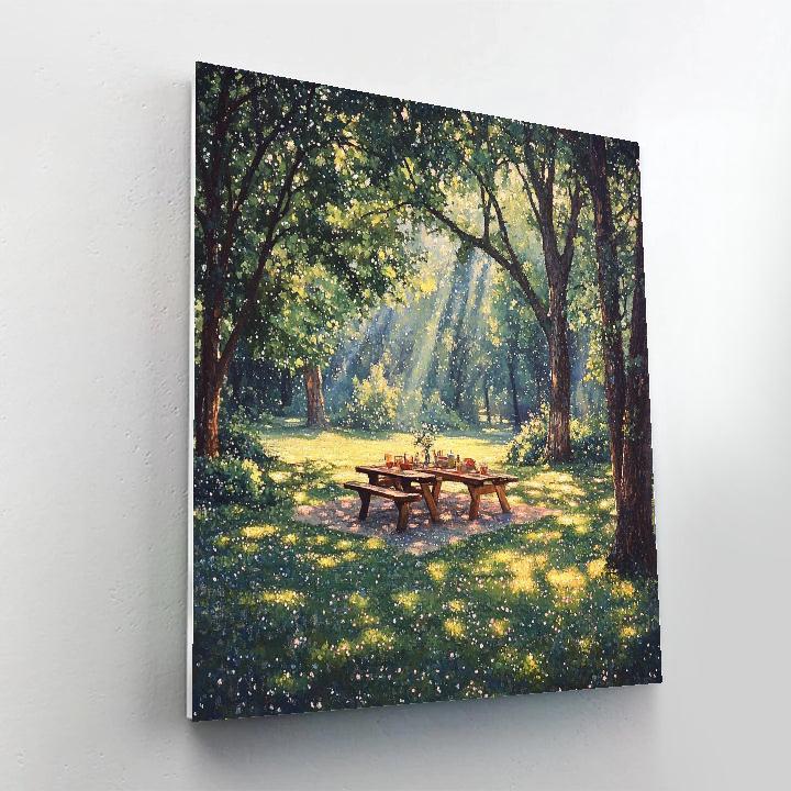 Seurat Inspired Garden Picnic paint by numbers