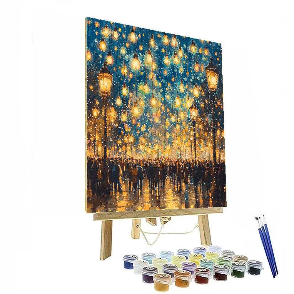 Seurat Inspired Festival Of Lights DIY paint by numbers