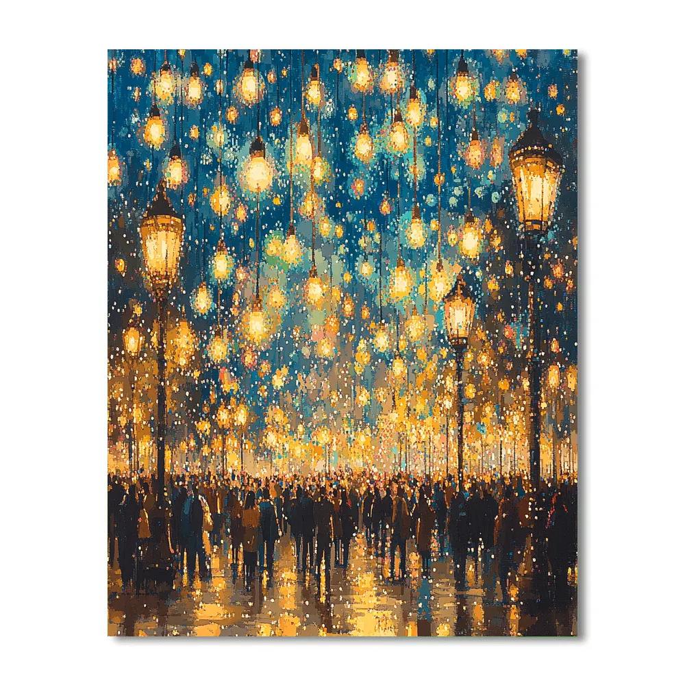 Seurat Inspired Festival Of Lights DIY paint by numbers
