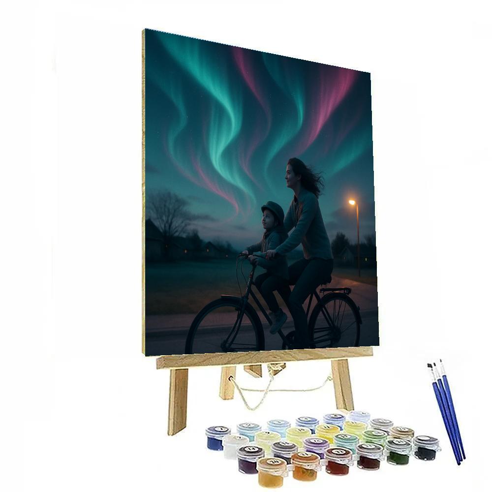 Aurora Evening Bike Ride Painting by numbers kit