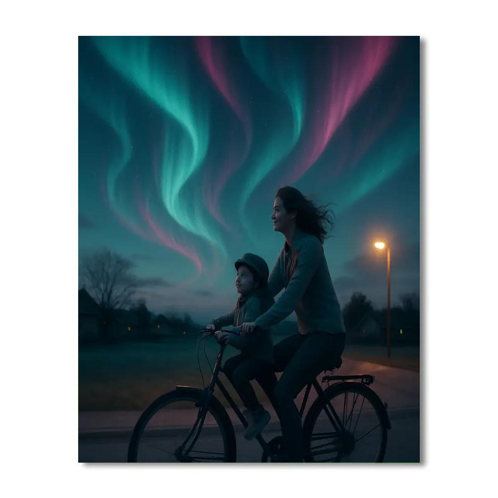 Aurora Evening Bike Ride Painting by numbers kit
