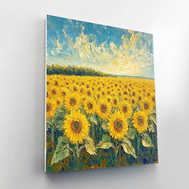 Van Gogh Inspired Sunflower Field At Noon paint by numbers
