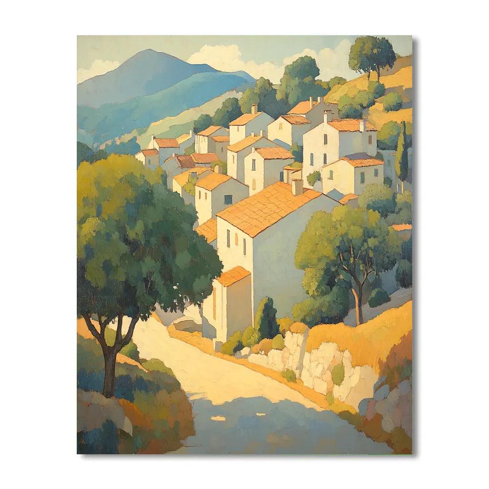 Cézanne Inspired Mountain Village Paint by numbers kits