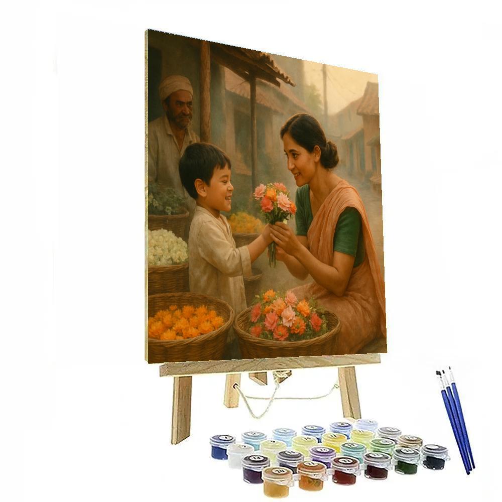 Dawn Market Flower Exchange Painting by numbers kit