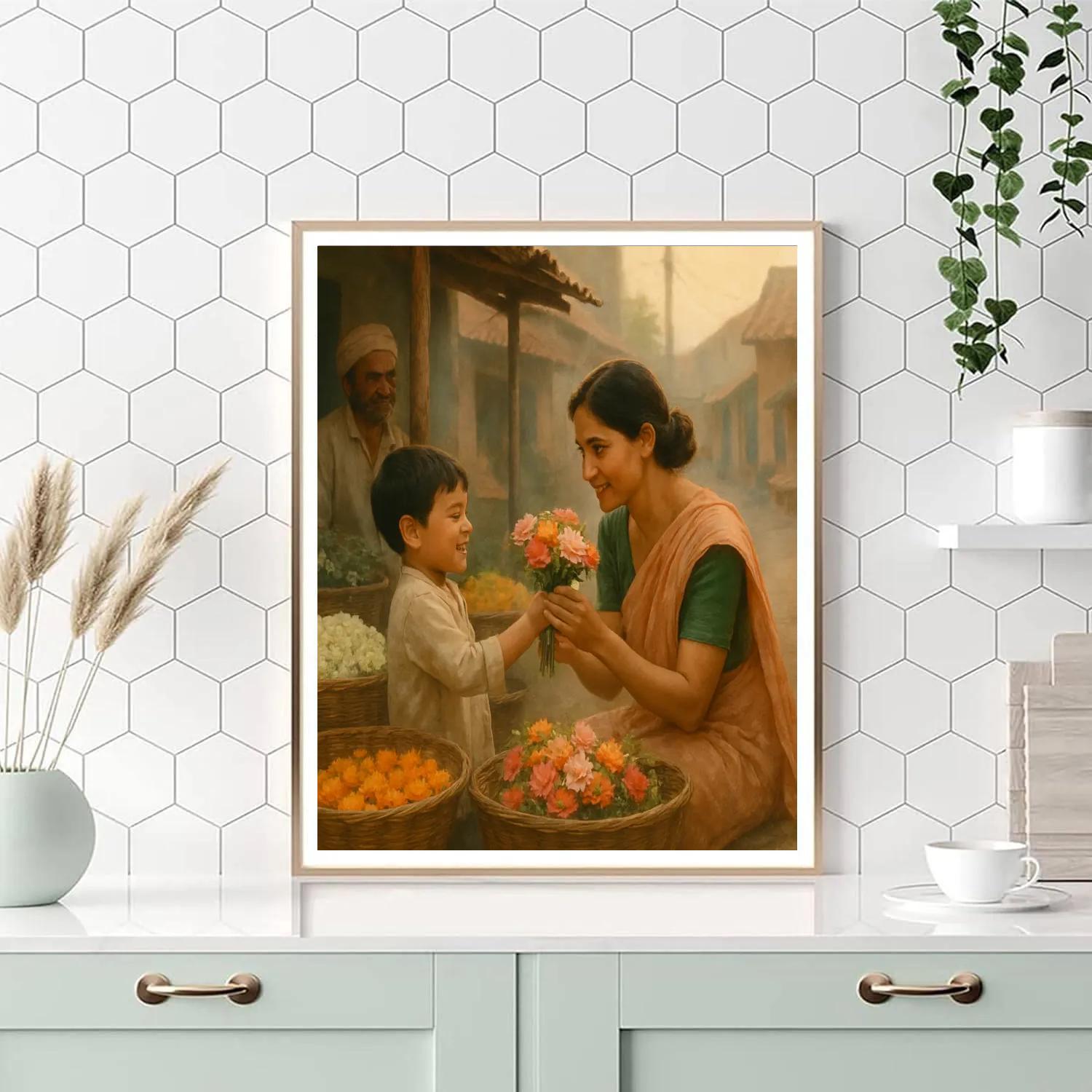 Dawn Market Flower Exchange Painting by numbers kit