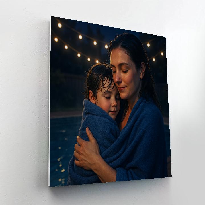 Starlit Poolside Hug Paint by numbers art