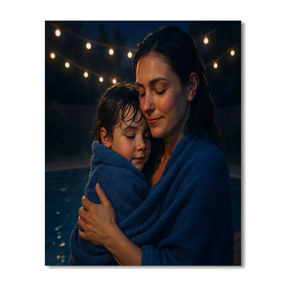 Starlit Poolside Hug Paint by numbers art