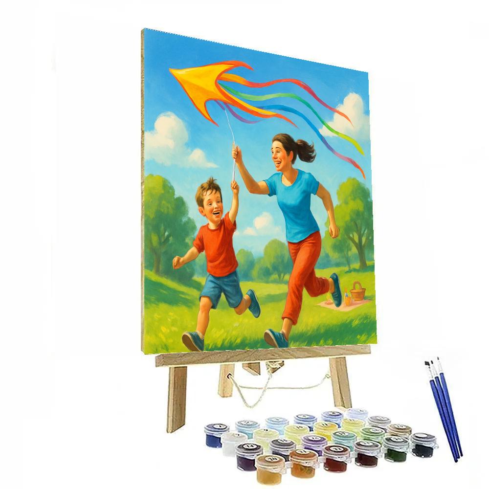 Comet Tail Kite Flying paint by numbers