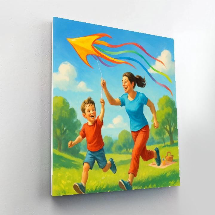 Comet Tail Kite Flying paint by numbers