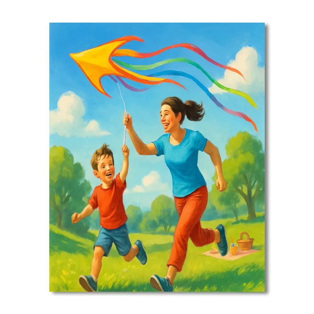 Comet Tail Kite Flying paint by numbers