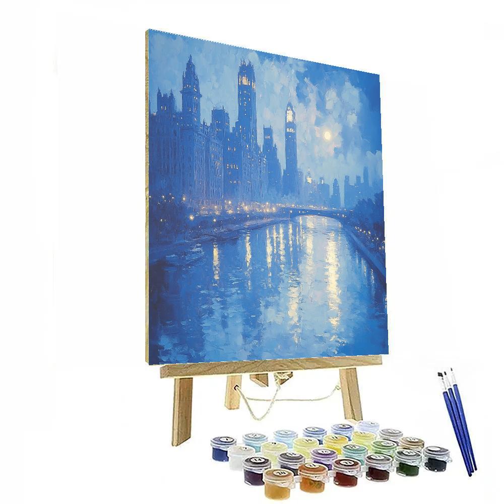 Whistler Inspired Nocturne In Blue And Silver Number painting