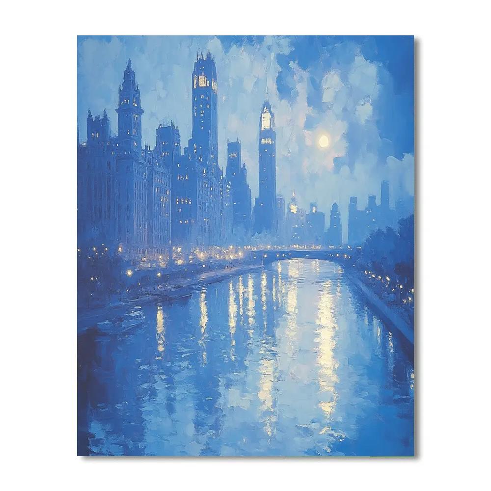 Whistler Inspired Nocturne In Blue And Silver Number painting