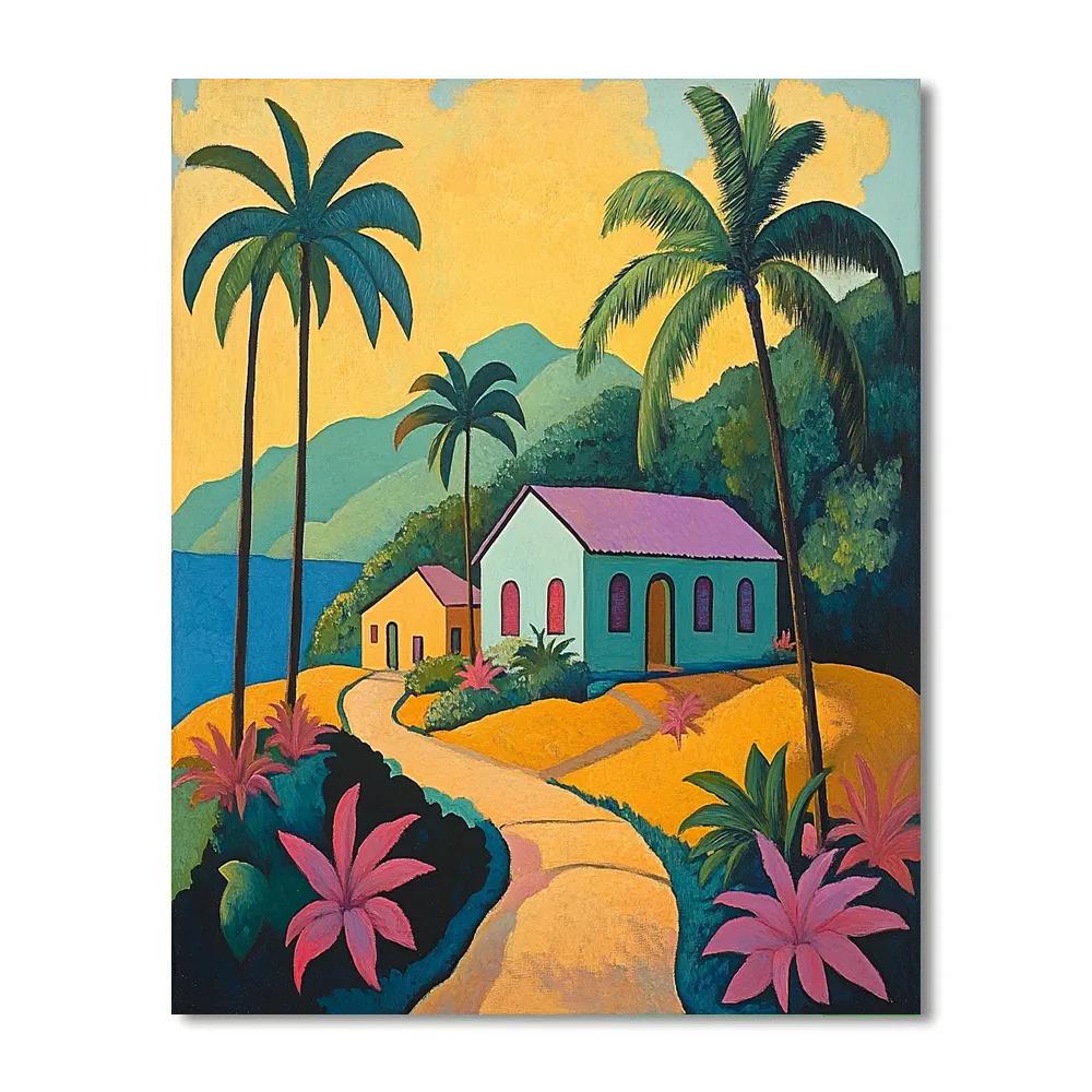 Gauguin Inspired Tropical Island paint by numbers