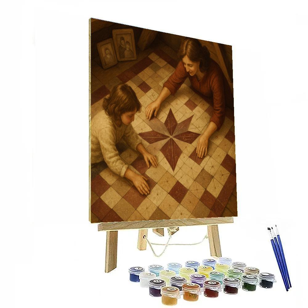 Star Map Memory Quilt Number painting