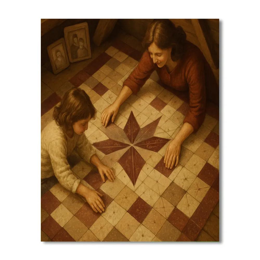 Star Map Memory Quilt Number painting