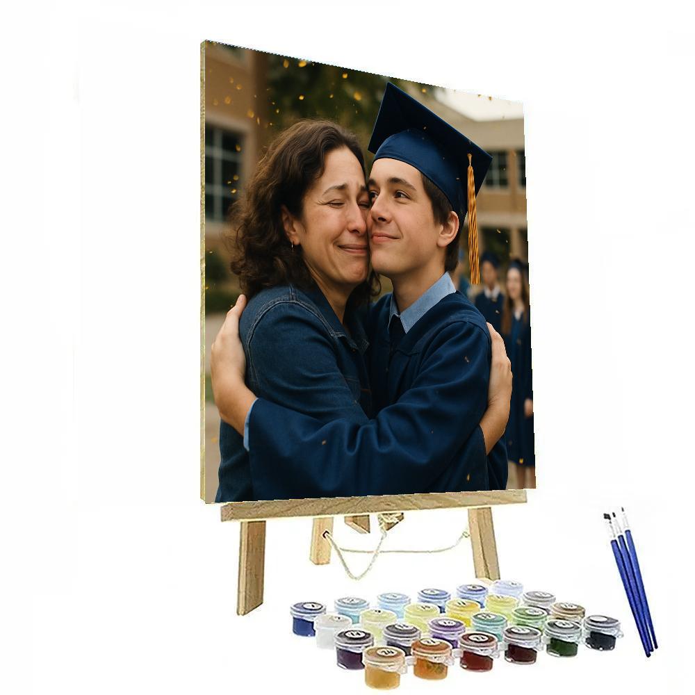 Stellar Graduation Hug DIY paint by numbers