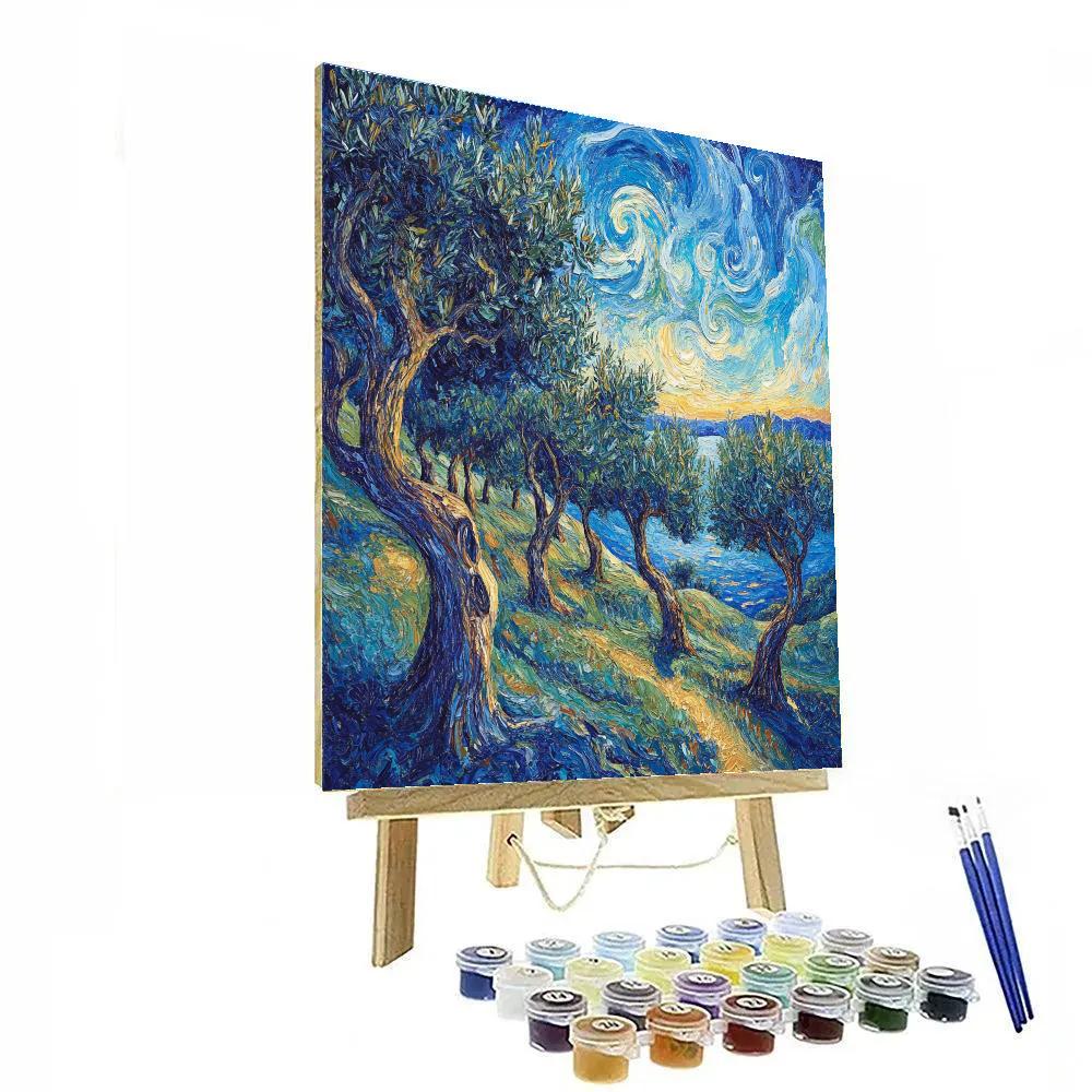 Van Gogh Inspired Olive Grove At Twilight Painting by numbers kit